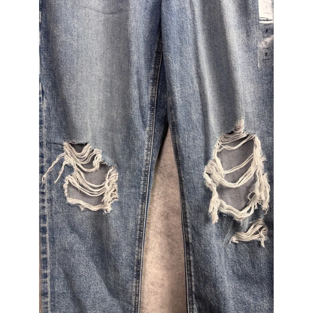 American Eagle Women's Super High Rise Distressed Mom Jeans Size 8 Short NWT - Picture 3 of 9